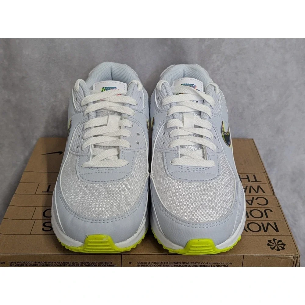 Nike Air Max 90 Kids 5 / Women 6.5 Blue / White‎ / Volt